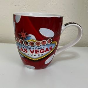 Souvenir Coffee Tea Mug Welcome To Fabulous Las Vegas Large 16 oz Red Dice
